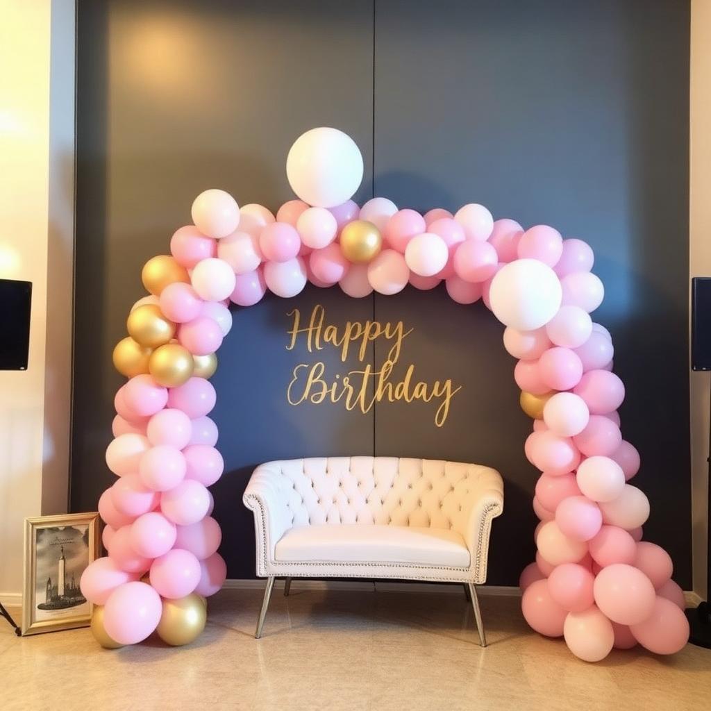 Blush Birthday Arch
